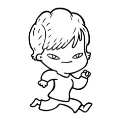 Obraz premium cartoon happy woman