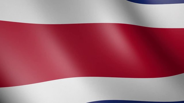Flag of Costa Rica with fabric texture, seamless loop