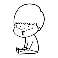 Obraz premium cartoon happy boy