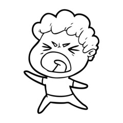 cartoon furious man