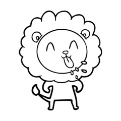 happy cartoon lion