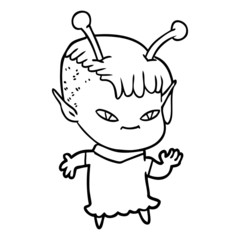 cute cartoon alien girl