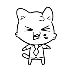 cartoon cat hissing