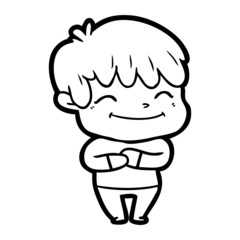 happy cartoon boy