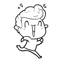 cartoon excited man