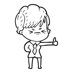 cartoon frustrated woman