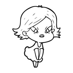 cartoon stressed woman