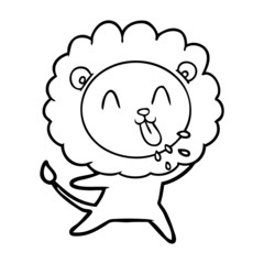 Obraz premium happy cartoon lion
