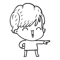 cartoon laughing woman