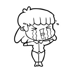cartoon woman in tears