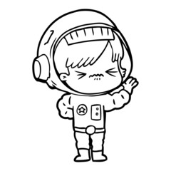 cartoon astronaut woman