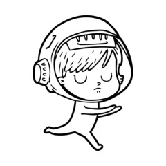 cartoon astronaut woman
