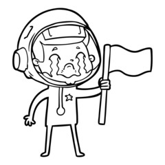 cartoon crying astronaut