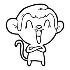 cartoon laughing monkey