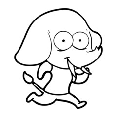 happy cartoon elephant