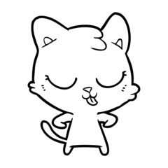 happy cartoon cat