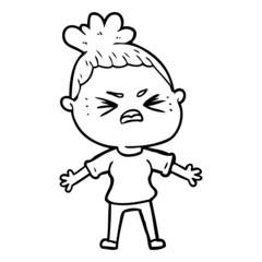 cartoon angry woman