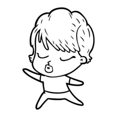 cartoon woman with eyes shut