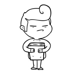 cartoon cool guy with fashion hair cut