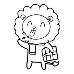 happy cartoon lion