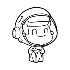 Obraz na płótnie Canvas happy cartoon astronaut