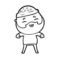 Obraz premium cartoon happy bearded man