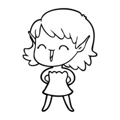 cartoon elf girl