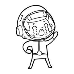 cartoon crying astronaut