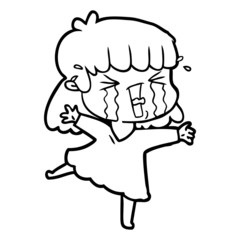 cartoon woman in tears