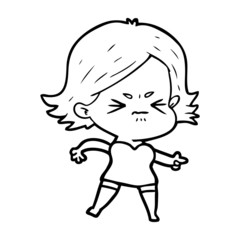 Obraz premium cartoon angry girl