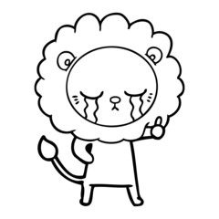 crying cartoon lion