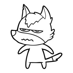 cartoon annoyed wolf