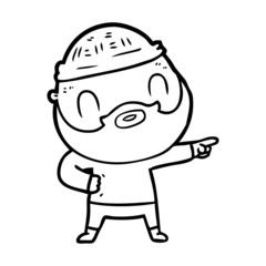 Obraz premium cartoon bearded man