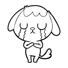 cute cartoon dog crying