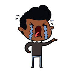 Obraz premium cartoon crying man