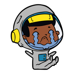 cartoon crying astronaut