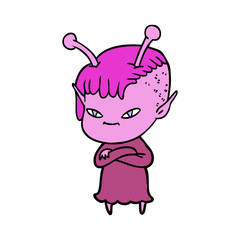 cute cartoon alien girl