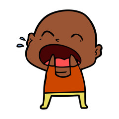cartoon shouting bald man