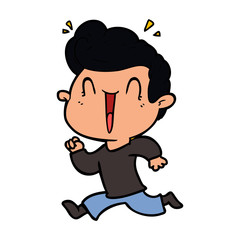 cartoon excited man