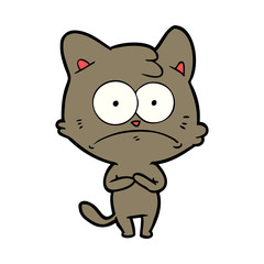 Fototapeta premium cartoon nervous cat