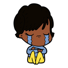 cartoon woman crying
