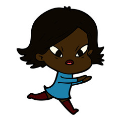 cartoon stressed woman