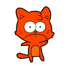 cartoon nervous cat