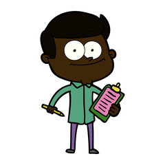 cartoon happy salesman