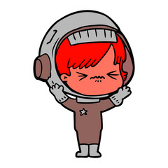 cartoon astronaut woman