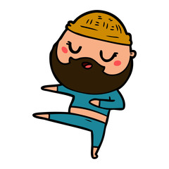 cartoon man with beard dancing