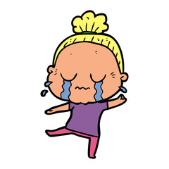 cartoon crying old lady