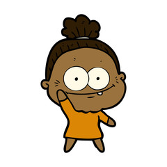 cartoon happy old woman