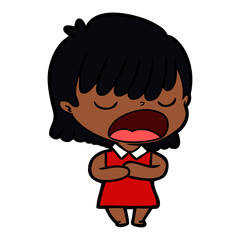 cartoon woman talking loudly