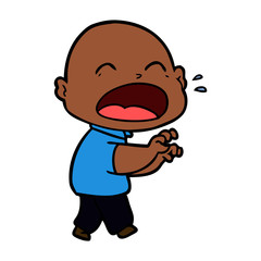 cartoon shouting bald man